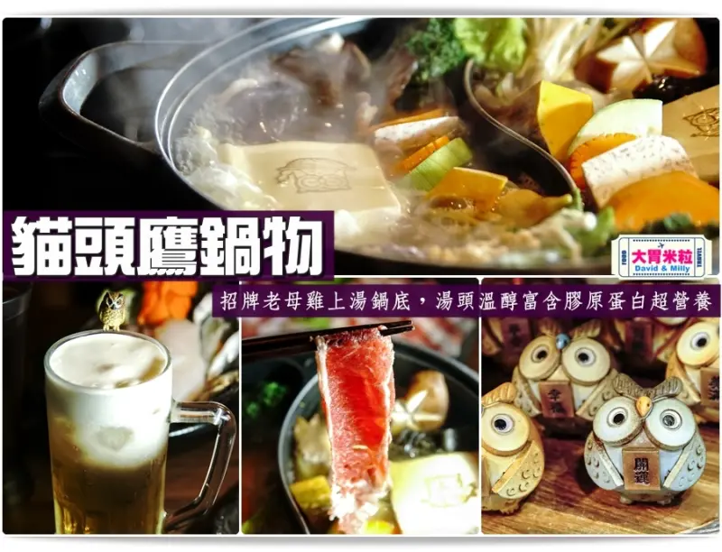 大胃米粒【高雄鳳山火鍋推薦】一喝就愛上這超營養鍋底！貓頭鷹鍋物。招牌老母雞上湯鍋底，湯頭溫醇富含膠原蛋白超正點！