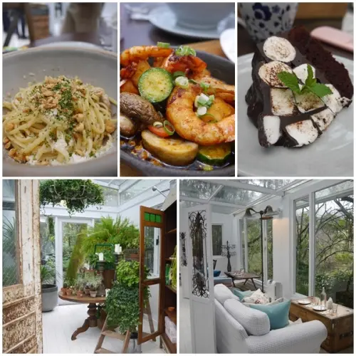 【美食】好樣秘境 VVG Hideaway。坐落在山林間的秘密夢幻小白屋。純白色系與翠綠樹林相呼應。陽明山景觀餐廳