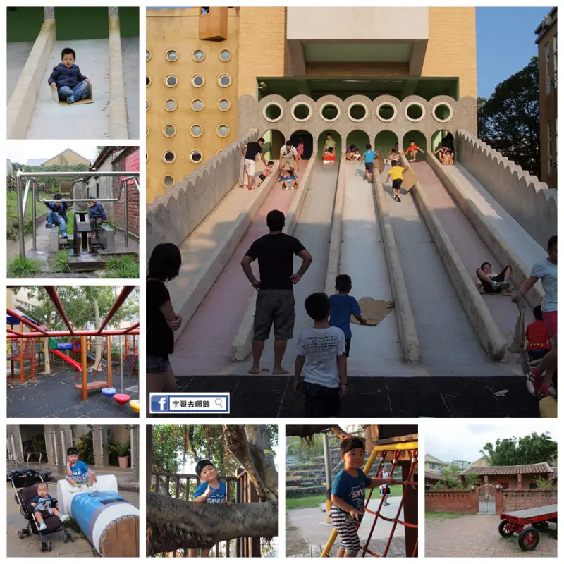 【宇哥去新竹】新竹市東區明湖路的陽光國小，有兩層樓高的特色溜滑梯，溜下來的刺激感在我心中是新竹溜滑梯裡最快的ㄧ座啊!!這裡可以消耗大小朋友全身體力啊~