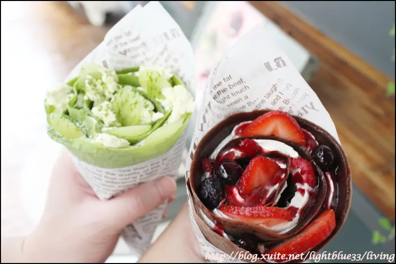 台中西區．綠園道美食：LAbbito Tokyo crepe～散步甜點，既可愛又漂亮得像小捧花一般的日式可麗餅