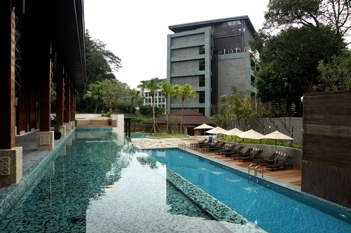 南投日月潭馥麗溫泉飯店之群山環繞的湯屋兼輕食下午茶享樂記