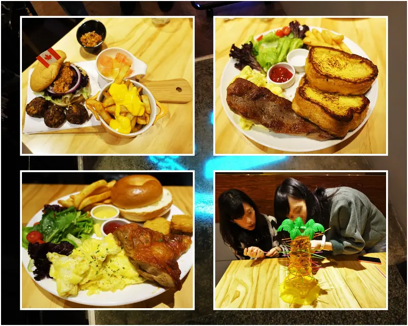 『台北│松山區│南京三民站』AT Café-有Wifi，南京三民站餐點CP值高美食，朕的早午餐超好吃布丁口感牛奶厚片，滾滾滾牛肉堡濃郁牛肉丸，大雞咕咕早午餐使用吳寶春貝果，桌遊場地新選擇