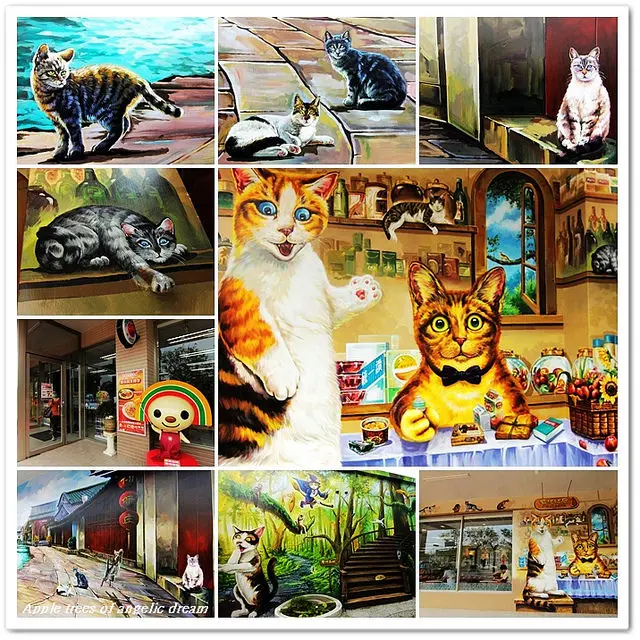 『雲林斗六新亮點』魔法喵屋7-11斗六保庄門市●貓咪彩繪超商 3D立體彩繪貓牆 喵星人彩繪超商 
