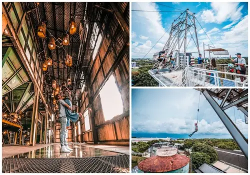 十鼓仁糖文創園區/老糖廠新生命！天堂上的鞦韆超夢幻，好玩好拍，來這一整天玩不停！ - 大手牽小手。玩樂趣