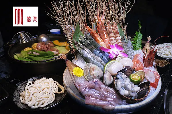 ◆台北東區【囍聚精緻鍋物】鮮蝦大軍壓境V.S.嚐鮮紐約克和牛。台北精緻海鮮火鍋。無菜單料理火鍋。捷運國父紀念館火鍋