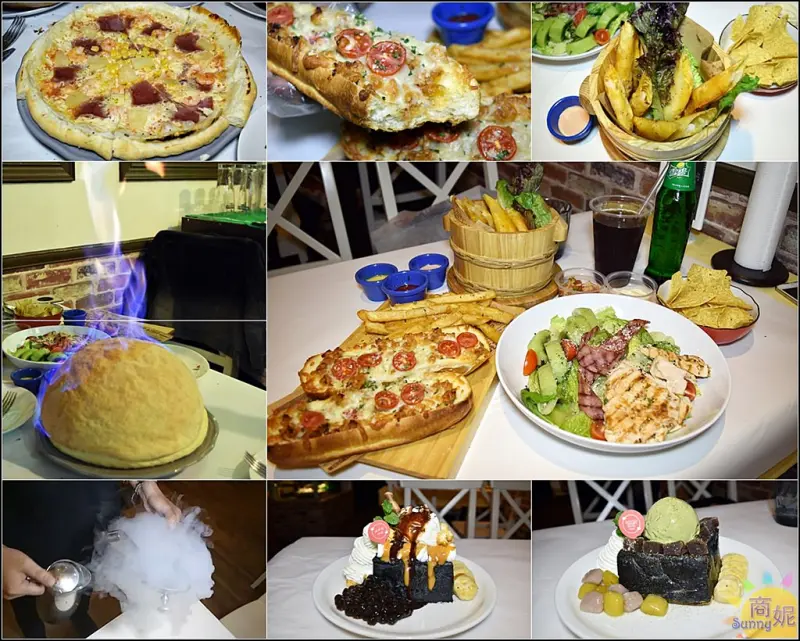 台中美食。妃黛美式海鮮餐廳。食尚玩家報導創意料理。火焰披薩點火秀、液態氮地芋風暴免費請你吃@商妮吃喝遊樂
