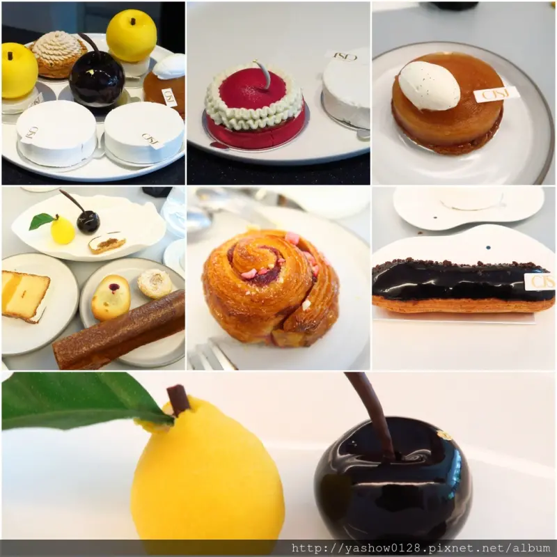 台中勤美商圈。。CJSJ法式甜點店~~一個小時完售的法式甜點，由法國米其林師傅親自操刀，好像藝術品的小蛋糕，質感細緻又不甜膩，說是台中最強法式甜點應該當之無愧囉~~