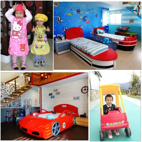 【宜蘭冬山鄉】☼兒童王國親子民宿☼閃電麥坤跑車/海底世界/森林小屋/玩具王國/粉紅Hello Kitty女孩房．抓週儀式/雞蛋糕DIY．讓小人們從室外玩到室內都不無聊