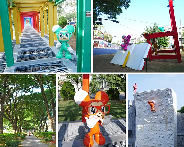 和小鼠譜一段童年狂想曲，走進彩色廊道閱讀小鎮風光/新營美術園區/台南免費景點