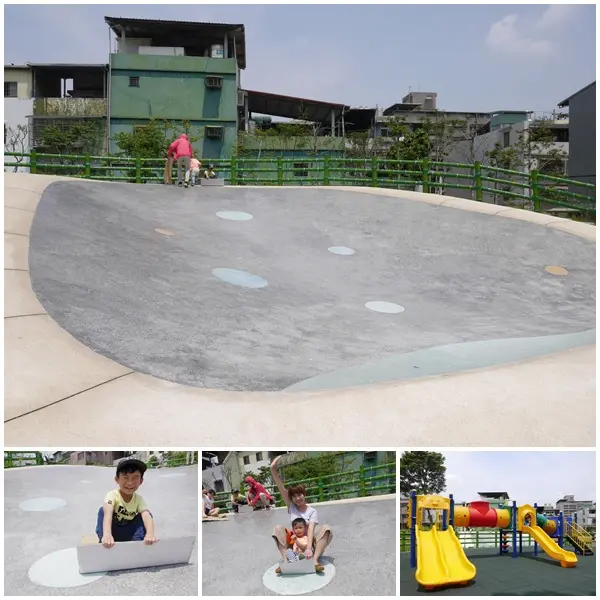 【育兒】公兒25公園。小碗公溜滑梯和宜蘭龍潭湖大碗公溜滑梯一樣。土城巷弄內幸福小公園