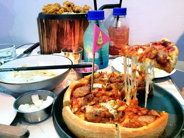 Okey Dokey 台北東區美食 韓式創意料理/炸雞起司鍋/彩紅蛋糕