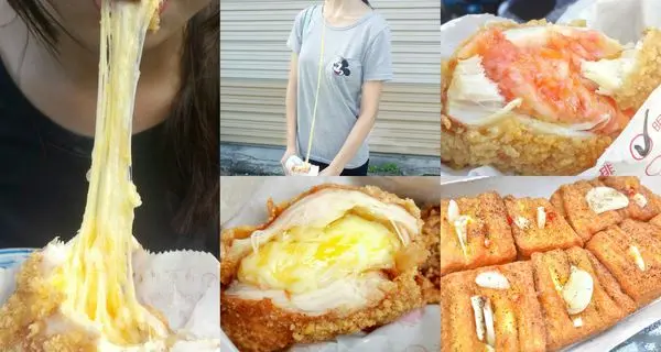 桃園│陳記鹹酥雞☞1+1大於2的創意雞排/超爆漿起司的誘惑/吃過就難回傳統雞排的懷抱/想怎麼拉都行/明太子在起司雞排裡啵啵啵/超嫩雞蛋豆腐