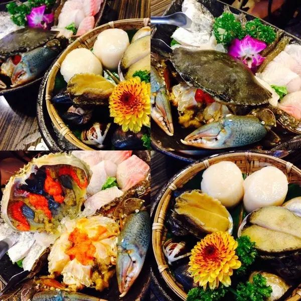 秋天就是要吃螃蟹啊!!!! 超鮮美干貝跟鮑魚~ 十二籃粥火鍋              