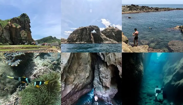 『象鼻岩/番仔澳酋長岩/深澳漁港』自由潛水、浮潛、獨木舟、SUP立槳衝浪、水上活動！尋找秘境藍洞，尼莫小丑魚，影片！