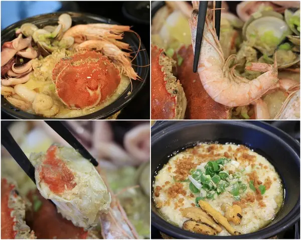 高雄 新興。鮮記螃蟹海鮮粥(八德林森店)，不到$200元就能吃到超重量級的海鮮粥