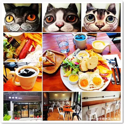 『桃園市桃園區』貓紙箱 Heal Brunch●超萌的貓臉荷包蛋 桃園早餐&早午餐餐廳推薦 美式漢堡/可頌/沙拉/鬆餅