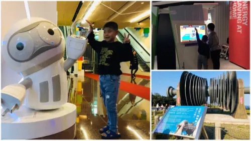 圓圓家出去玩-<新北景點>台電北部展示館，免費互動遊戲，還有好看的3D劇場，室內超優溜小孩景點