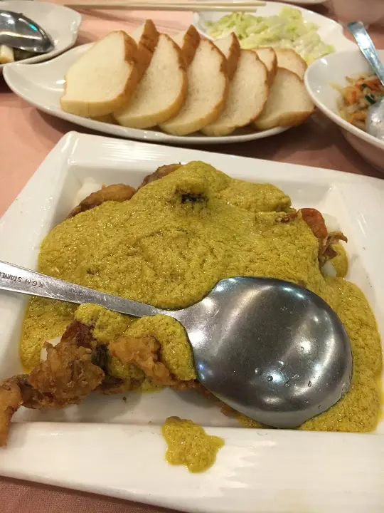 [桃園x中壢]福記全家福客家菜館。咖哩軟殼蟹（超好吃啊～～～）