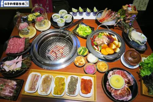 甘釜京韓日燒肉料理專門店-蘆洲站超狂滿桌燒烤.獨家喝的生干貝.會員價超划算(菜單menu)