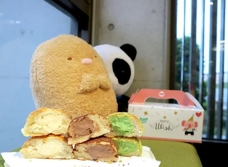 咿吉麵包坊：彩色的菠蘿泡芙，你吃過嗎?/台南必吃甜點-香緹奶菠，沒預定就買不到的爆餡菠蘿泡芙｜抹茶、巧克力、原味，今天你想吃哪種口味? - 進食的巨鼠