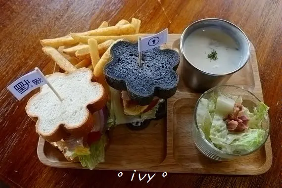 ♡ 新竹食 ♡ 默默。可愛的花朵三明治 & 無臉男、龍貓療癒系甜點              