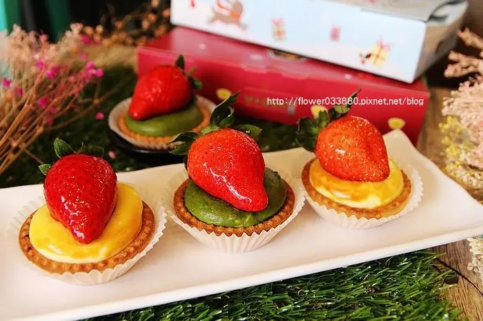 台南美食 日本小山園抹茶隱藏版抹茶草莓塔，也太誘人！！『Magma熔岩起司塔專賣店』季節限定草莓起司塔