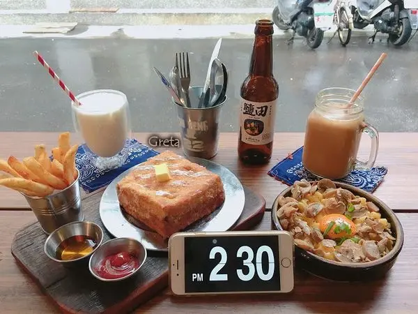  【食記∥台北】共楽 Gung Lok 捷運中山站＿岩漿法蘭西多士內餡一瀉而出宛如瀑布＿蘑菇痴線通心粉創意又特別