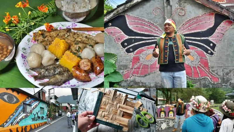 ★屏東三地門★【青葉部落-全台唯一魯凱神話藝術村】彩繪家屋導覽/部落風味餐/月桃方形杯墊DIY/觀星/通舖住宿/美食遊記。