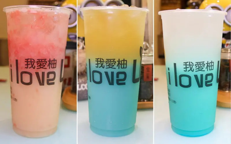 吃-左營。陷入戀愛的滋味，I love U我愛柚鮮果茶飲（漸層飲料 x 咖啡）