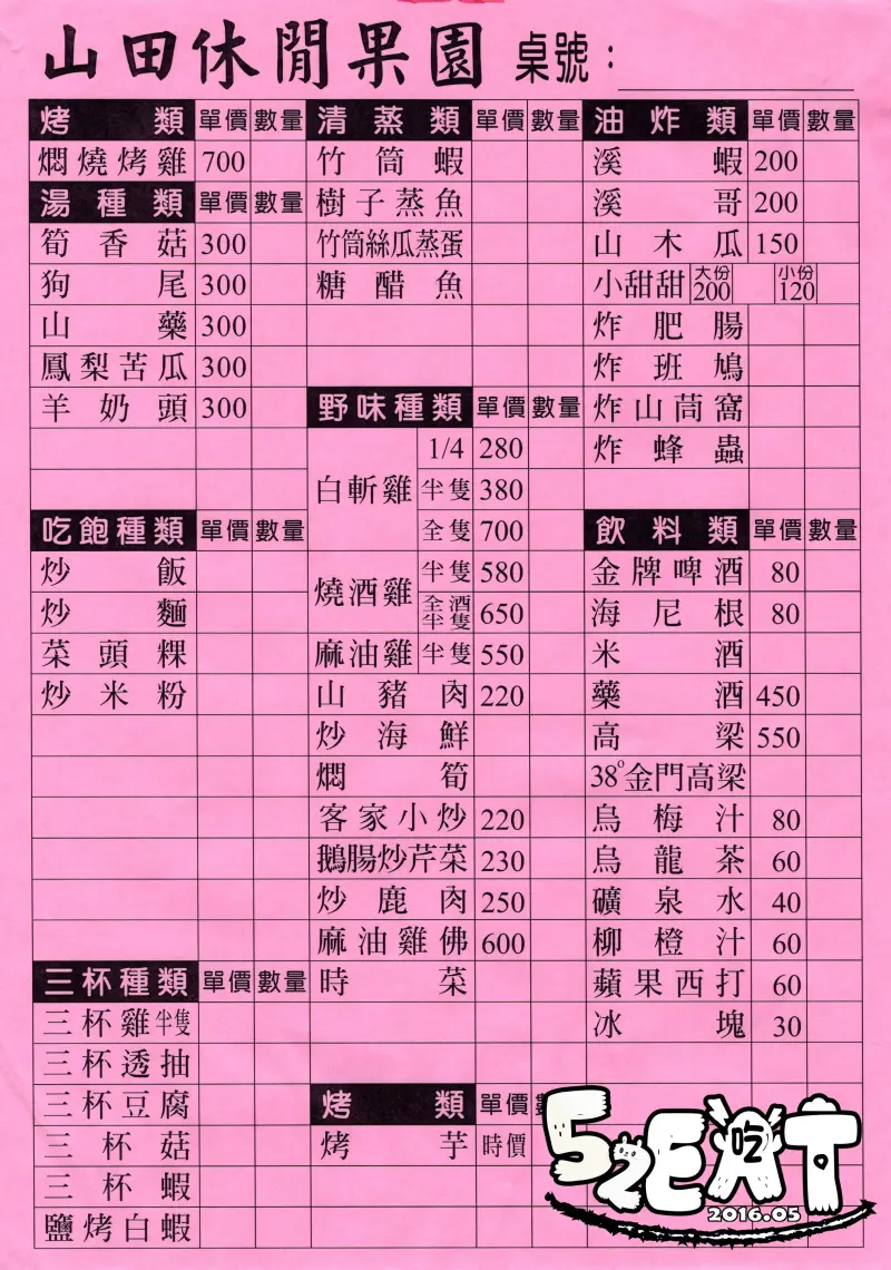 【台中潭子美食餐廳推薦】山田休閒果園價位，菜單大公開!充滿人情味的好滋味! 台中潭子美食小吃旅遊景點推薦!