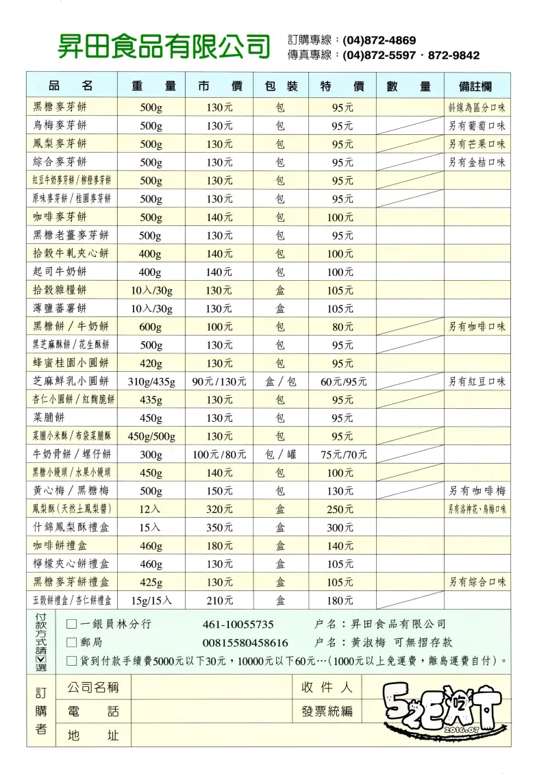 【彰化社頭美食拌手禮推薦】昇田食品菜單價位大公開！吃了ㄟ涮嘴的黑糖麥牙餅~社頭中山路美食小吃旅遊景點推薦。