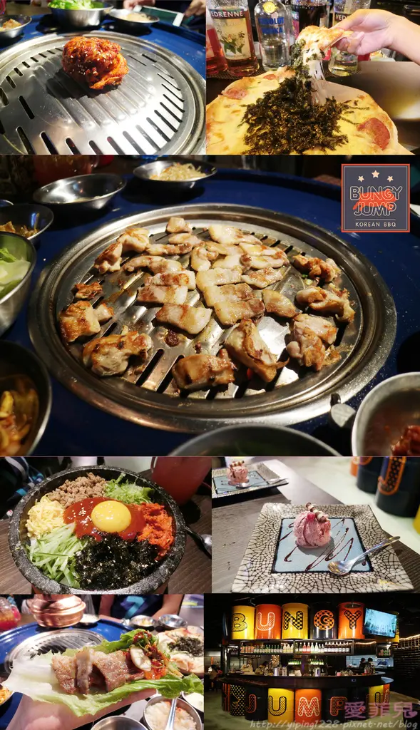 松山區韓式燒肉推薦→笨豬跳-京華城店～笨豬三層肉、飛天翼板牛、蜜醬牛肋條、爆汗牛五花超級優，小菜無限續！大口吃好過癮~