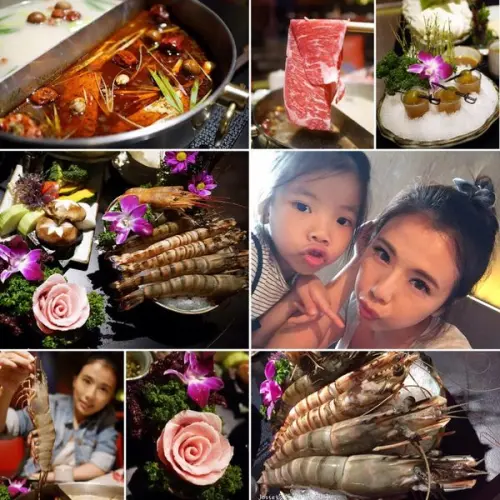 Basement頂級鴛鴦養生鍋 ♥︎ 好威的「四大天蝦」! 隻隻體型巨大又新鮮  ♥︎ 擺盤精緻又美味 ♥︎ 鴨血豆腐軟嫩入味! 推~