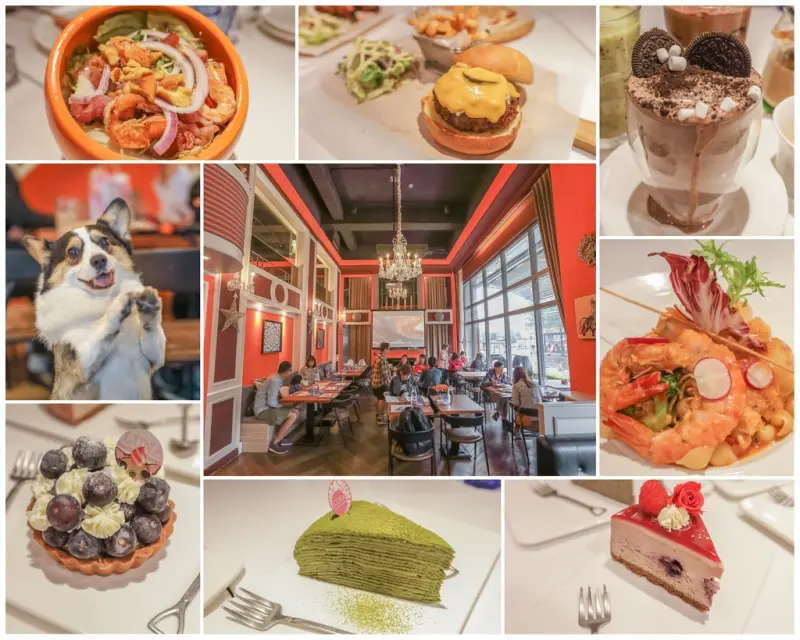 Eat enjoy意享美式廚房 || 選擇障礙症發作！豐盛美味的寵物友善餐廳/超體面玫瑰金箔母親節蛋糕/林口三井美食、早午餐、下午茶、蛋糕甜點/新北林口區機場捷運A9站(附菜單)