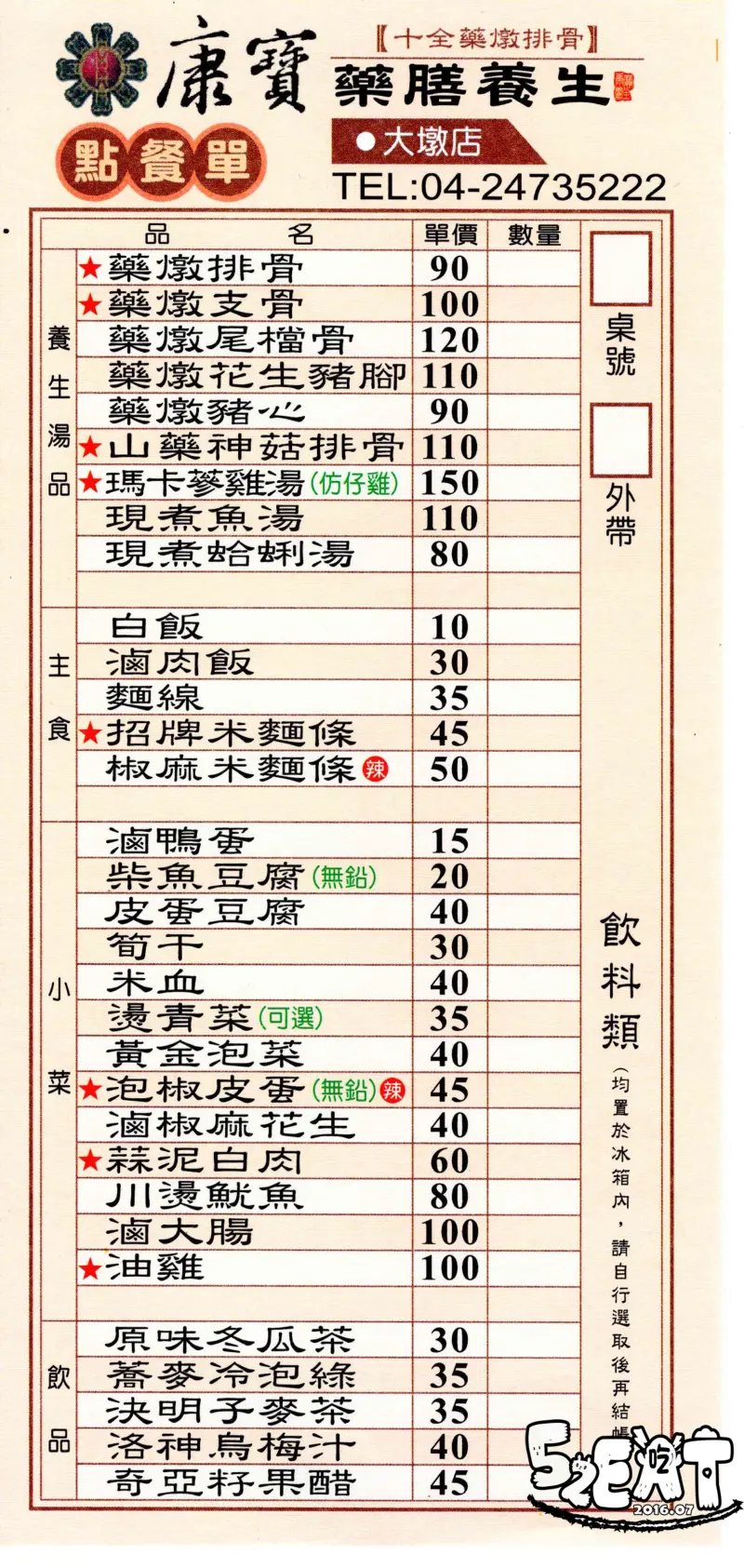【台中藥燉排骨推薦】康寶十全藥燉排骨價位，菜單大公開！讓人精神百倍的藥燉排骨！台中南屯美食小吃旅遊景點推薦！
