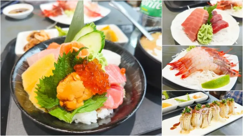 (東港美食)位於華僑市場內-東港曾鮮黑鮪魚專賣店，肥美的甜蝦，入口即化的炙燒比目魚鰭邊肉