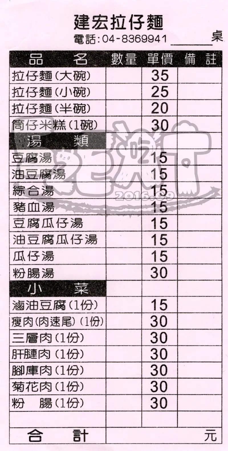 【彰化員林美食拉仔麵推薦】建宏拉仔麵菜單價位大公開！超簡單又平價的古早美食~員林惠來街美食小吃旅遊景點推薦。