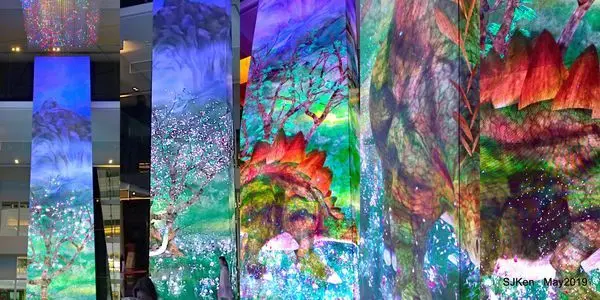 (台北捷運文湖線南港軟體園區站周邊景點)南港「中國信託金融園區」--- 親子暑假好去處，吃喝玩樂一把抓，融合科技、藝術的LED 互動裝置藝術好看又好玩! 