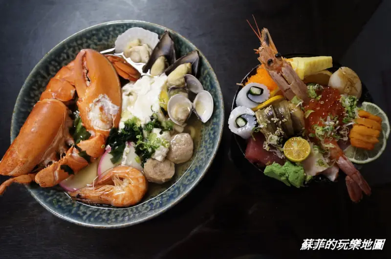 《捷運善導寺站美食》新宿食事處 二訪依然精彩 食材超級豐富如浮世繪般的極致饗宴～極品海鮮丼、夢幻般的美食～ 波士頓龍蝦烏龍麵 