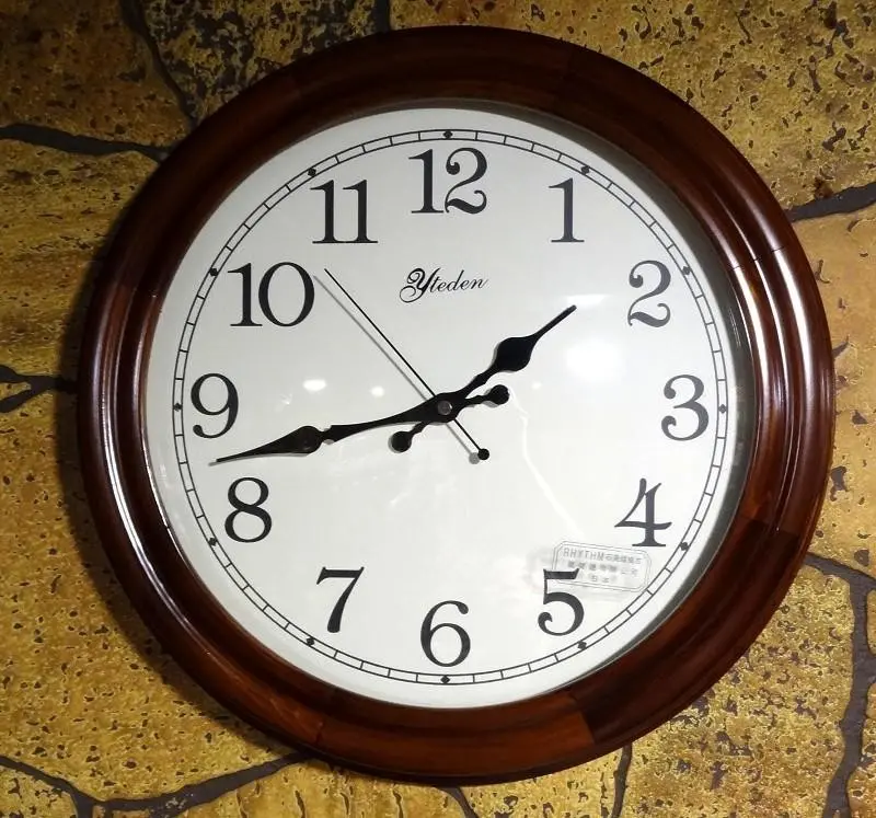 Bunny House~原木素面掛鐘97-E1147A(壁鐘.臥室數字時鐘.碎花原木鐘.田藝.與SEIKO風格相似)