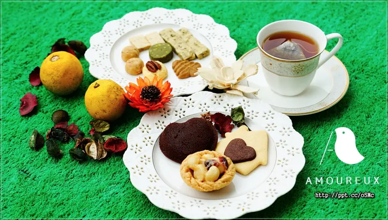 【AMOUREUX純愛甜心－日向。青】宅配伴手禮～豐富多層次甜點風味，融合日式風味，有療癒性的餅乾，是下午茶必備的好點心