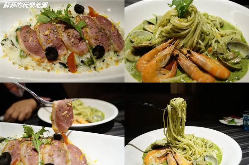 《捷運南京復興站美食》洋城義大利餐廳慶城店～ 上班族的小確幸 繁忙都市中意外的與美食相遇 發現"義"想不到的美味 加勒比海海鮮義大利麵、菠菜鴨胸燉飯 還有好吃的焦糖烤布蕾、盆栽奶酪