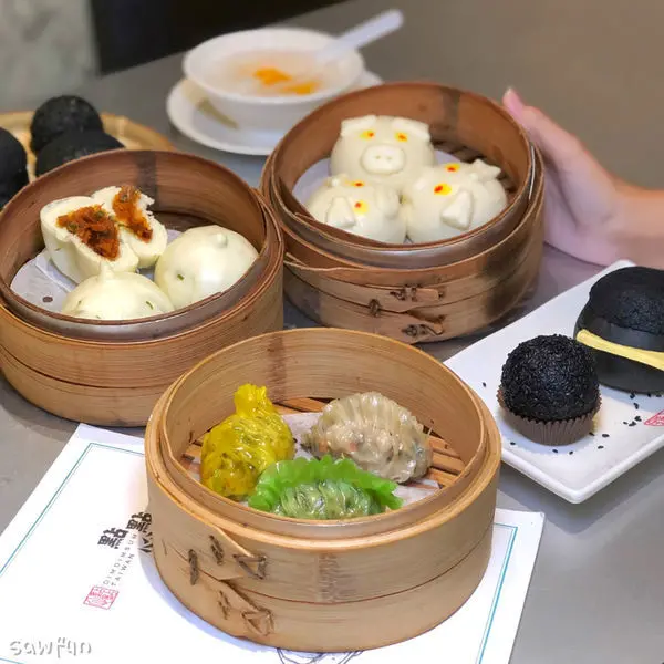 【連鎖美食】平價港式點心專賣店 點點心 會爆漿的流沙奶皇包 蝦餃 海皇餃 4foodie聯名菜單 台中新光三越10F