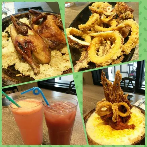 打啵G / 台中大隆店-皇冠炸雞好特別  整個很華麗  double起司太鹹些  草莓可爾必思好喝又好拍        
      