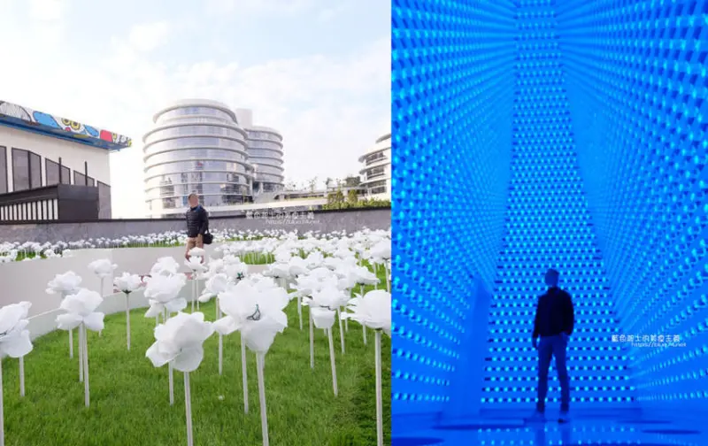 台中大里│台中軟體園區Dali Art藝術廣場-玫瑰花海新祕境，絢爛水晶光廊打卡點 - 藍色起士的美食主義