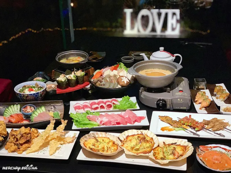 台中清新溫泉美井日本料理火鍋吃到飽，刺身炙壽司揚物串燒無限享用，浪漫夜景約會景觀餐廳，當月壽星優惠