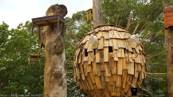 【新竹。寶山】寶山鄉打造地景藝術遊憩亮點。種子星球來作客。漂流木和廢棄家具。木造星球。順遊雙胞胎井