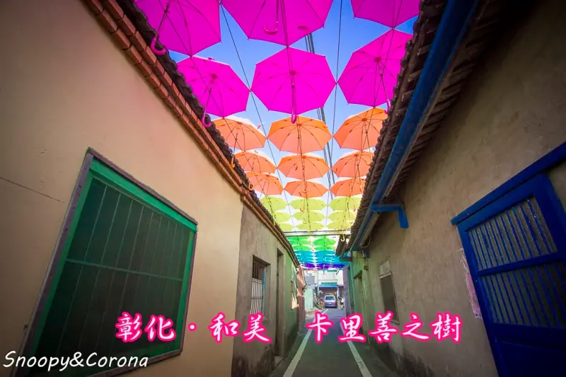 【玩樂．彰化】卡里善之樹Rainbow House-為愛撐傘～彩虹雨傘樹、彩虹雨傘巷、還有3D立體彩繪牆，亮眼好拍的新景點