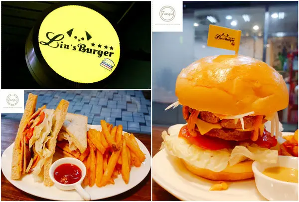 【新北板橋】<林斯漢堡美式餐廳Lins Burger>板橋府中美食|超大份量平價美式漢堡三明治
