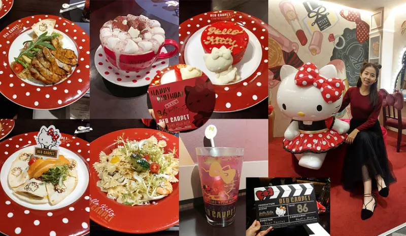【林口美食】Hello Kitty Red Carpet  壽星送4吋蛋糕 推薦慶生餐廳 主題餐廳 三井Outlet